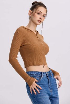 Imagen 2 del producto Sweater Mujer Zipper Camel