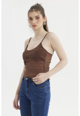 Imagen 2 del producto Peto Mujer Pabilo Lazo Escote Café Oscuro