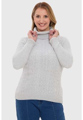 Sweater Mujer Trenzado Gris - ll
