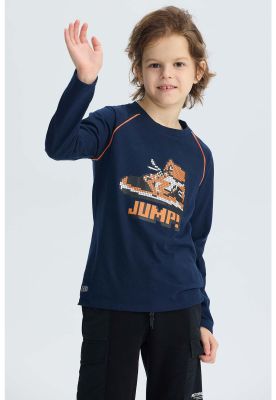 Imagen 2 del producto Polera Niño Print Relieve Azul Oscuro