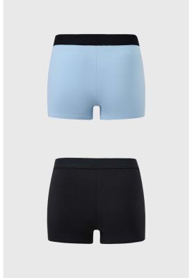 Imagen 2 del producto Calzón Mujer Bipack Short Tipo Bóxer Celeste
