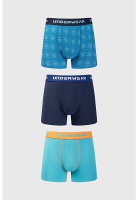 Bóxer Hombre Tripack Largo Naranjo