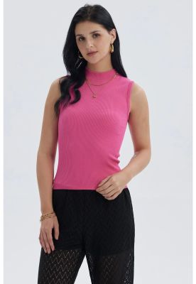 Polera Mujer Rib Fucsia