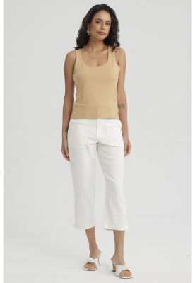 Polera Mujer Lisa Doble Capa Camel