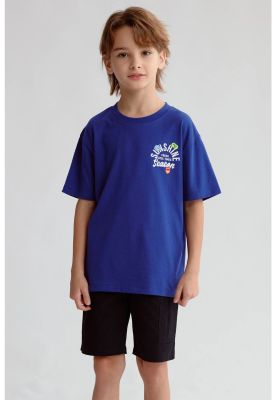 Polera Niño Print Posicional Azul Oscuro
