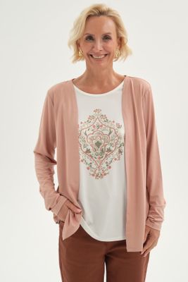 Polera Mujer Tapado Print Posicional Palo Rosa