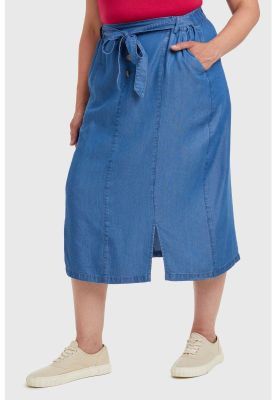 Imagen 2 del producto Falda Tencel Con Botones Azul