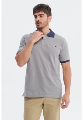 Imagen 1 del producto Polera Hombre Slim Cuello Camisero Gris