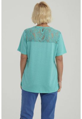 Imagen 2 del producto Polera Mujer Detalle Encaje Turquesa