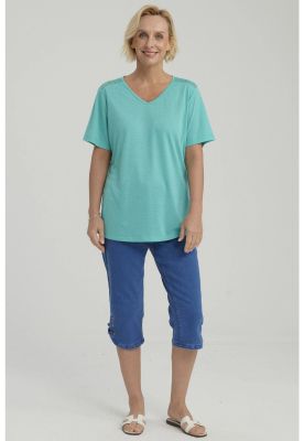 Imagen 2 del producto Polera Mujer Detalle Encaje Turquesa