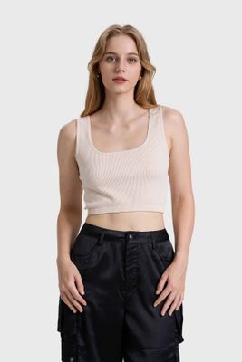 Polera Mujer Seamless Beige