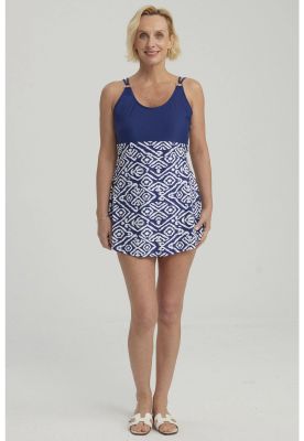 Imagen 2 del producto Traje De Baño Mujer Vestido Apertura Azul Oscuro