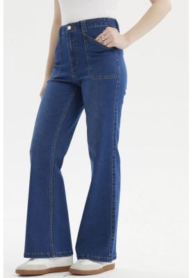 Imagen 2 del producto Jeans Mujer Flare Bolsillo Azul Oscuro- ll