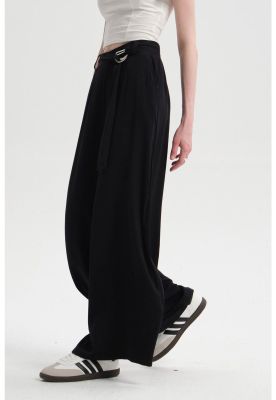 Imagen 2 del producto Pantalón Mujer Palazzo Cinturón Negro