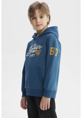 Imagen 2 del producto Polerón Niño Con Gorro Azul Petroleo