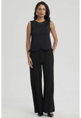 Polera Mujer Basta Con Vuelos Negro