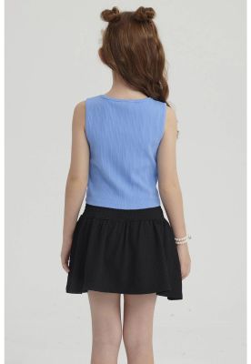 Imagen 2 del producto Polera Niña Rib Cut Out Azulino