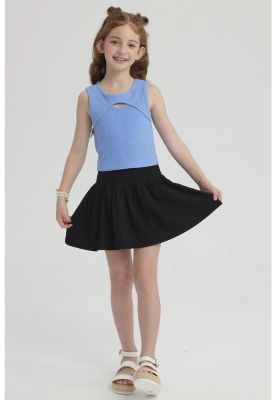 Imagen 2 del producto Polera Niña Rib Cut Out Azulino