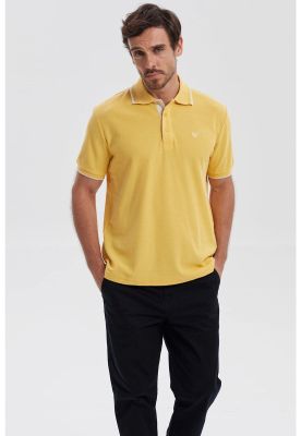 Polera Hombre Piqué Básica Lisa Naranjo - lll