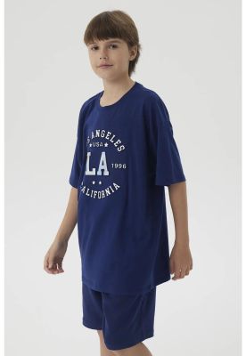 Imagen 2 del producto Polera Niño College Print 3D Azul Oscuro