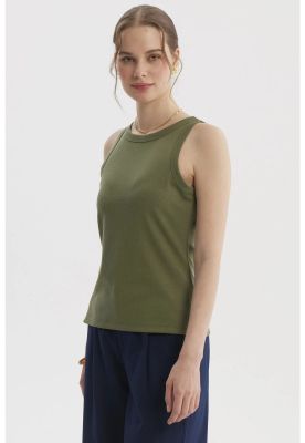 Imagen 2 del producto Polera Mujer Con Bote Pabilo Rib Verde Olivo