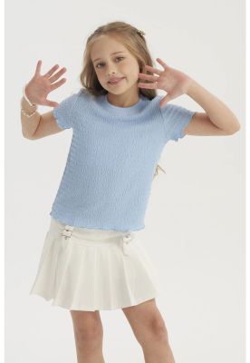 Imagen 1 del producto Polera Niña Con Textura Celeste