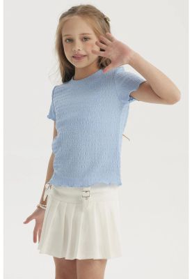 Imagen 2 del producto Polera Niña Con Textura Celeste