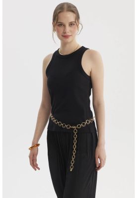 Imagen 2 del producto Polera Peto Mujer Básico Liso Rib Negro