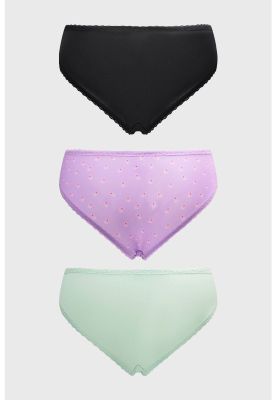 Imagen 2 del producto Calzón Mujer Tripack Bikini Estampado Lila