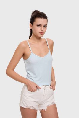 Imagen 2 del producto Polera Mujer Pabilo Crop Celeste