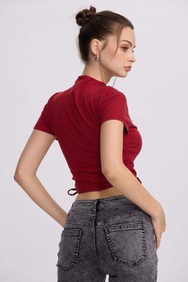 Imagen 2 del producto Polera Mujer Recogido Costado Burdeo