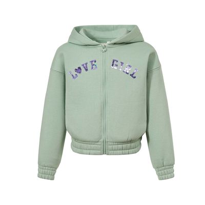 Polerón Niña Lentejuelas Verde