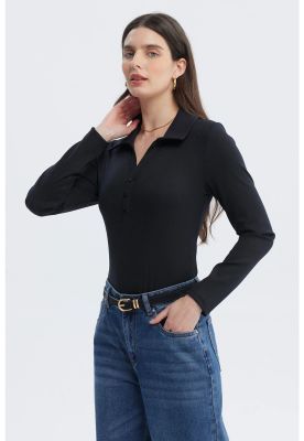 Imagen 2 del producto Polera Mujer Body Botones Negro