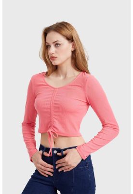 Imagen 2 del producto Polera Mujer Canalé Recogido Coral