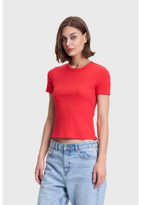 Imagen 2 del producto Polera Mujer Rip Crop Rojo