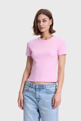 Imagen 2 del producto Polera Mujer Rip Crop Rosado