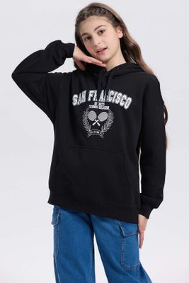 Polerón Niña College Negro