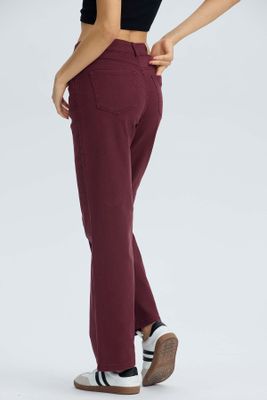 Imagen 2 del producto Jeans Mujer Calce Recto Burdeo