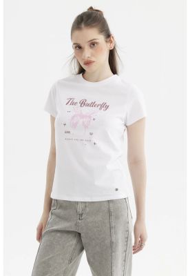 Imagen 2 del producto Polera Mujer Básica Blanco / Rojo