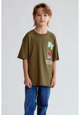 Imagen 2 del producto Polera Niño Bordado Y Parche Verde Militar