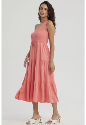 Imagen 1 del producto Vestido Mujer Hombro Asimétrico Coral