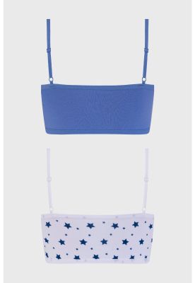 Imagen 2 del producto Sostén Mujer Bipack Liso Mini Print Celeste