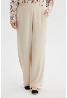 Imagen 1 del producto Pantalón Mujer Crep Botones Beige Claro