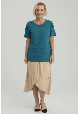 Polera Mujer Con Tachas Petróleo