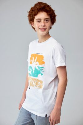 Imagen 2 del producto Polera Niño Básica Estampada Blanco