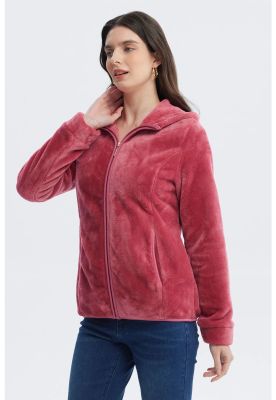 Imagen 2 del producto Polar Mujer Básico Plush Con Cierre Rosado