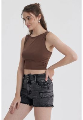 Imagen 2 del producto Polera Mujer Con Bote Abertura Café