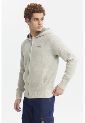 Imagen 2 del producto Sweater Hombre Hoodie Liso Con Micropolar Beige