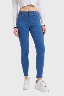 Jeans Mujer Skinny Push Up Jeny Azul