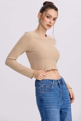 Imagen 2 del producto Sweater Mujer Crop Beige
